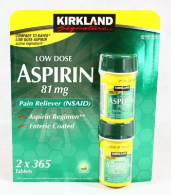 Kirkland Signature Low Dose Aspirin 81mg 365 Count 2 Pack 10/2026 Free Shipping - Image 1 of 2