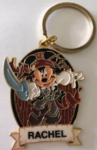 Disneyland Schlüsselanhänger Mickey Mouse Pirat personalisierter Name RACHEL - Bild 1 von 2