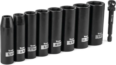 Titan 48301 9-Piece 3/8-Inch Drive SAE Deep Impact Socket Set - Image 1 of 3
