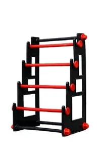 Soporte de exhibición/brazalete de plástico duradero de 4 rollos, rojo, paquete de 1 - Imagen 1 de 3