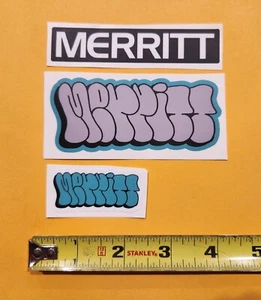 MERRITT BMX DECALS ( LOT OF 3 )  AUTHENTIC MERRITT BMX DECALS - Picture 1 of 1