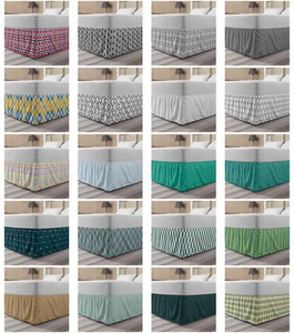 Ambesonne Abstract Layout Bedskirt Elastic Wrap Around Skirt Gathered Design - Picture 1 of 168