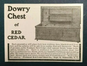 1908 Piedmont Red Cedar Chest Co. Advertisement Statesville, N.C. - Picture 1 of 1