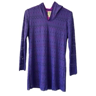 TITLE NINE Traje de baño de playa púrpura Vestido con capucha Nylon Spandex Talla S Foto 1 de 4
