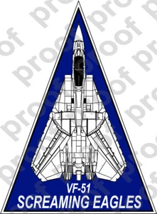 STICKER USN F14 TOMCAT VF51 SCREAMING EAGLES - Picture 1 of 1