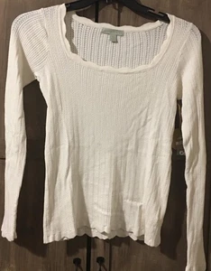 Nuevo con etiquetas Suéter Top Ryegrass Para Mujer XS Pointelle Tejido Cuello Cuadrado Mangas Largas - Imagen 1 de 4