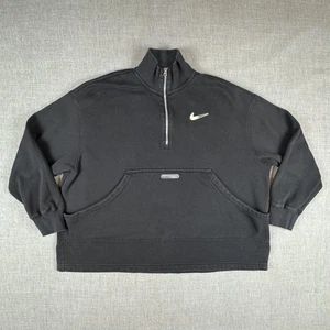 Nike Pullover Mens Large Black Swoosh Half Zip Sweatshirt Swoosh DV4427-010 - Picture 1 of 12
