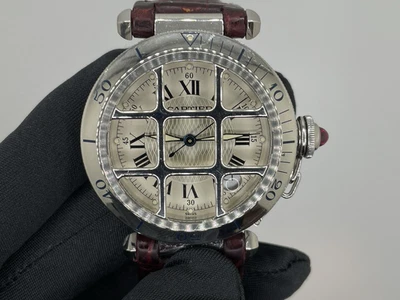 Reloj Cartier Pasha Grid Limited 1997 150 Aniversario Automático Cabujón Rojo Foto 1 de 4