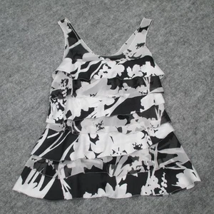 White House Black Market Camisole Womens XS Floral Ruffle Tiered Top Sleeveless - Picture 1 of 12