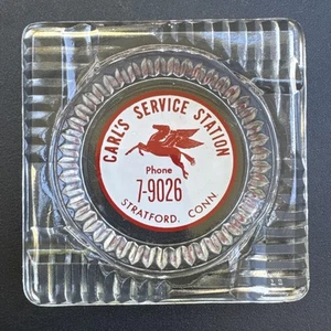 Cenicero vintage Stratford Connecticut Carls Service Station automóvil Pegasus - Imagen 1 de 4