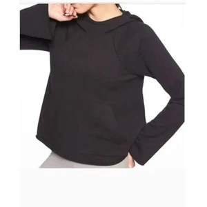 Athleta French Terry Pique Hoodie Womens S Black Loungewear Activewear Hoodie - Picture 1 of 15
