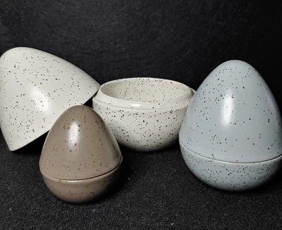 Ikea Radfraga Decoración Juego de 3 Huevos de Anidación Moteados Marrón/Gris/Blanco Foto 1 de 4