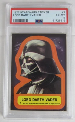 1977 Topps Star Wars Stickers #7 Lord Darth Vader PSA 6 EXMT Z913 - Image 1 of 2