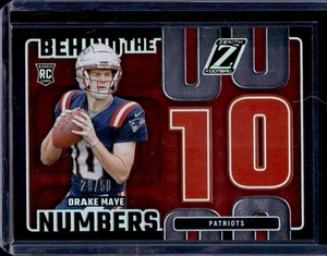Drake Maye /50 2024 Panini Zenith BEHIND THE NUMBERS RED New England Patriots - Picture 1 of 2