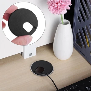 Cable Clamp Wire Hole Cover Line Box Desk Table Cable Fastener Computer Grommet - Zdjęcie 1 z 14