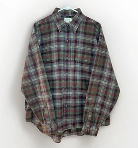 J Crew Wool Shirt Mens Large Button Up Long Sleeve Western Wear Flannel - Picture 1 of 15