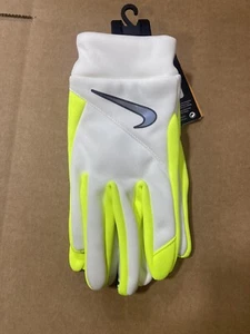 NIKE NFL Super Bowl XLVIII Silver Storm Fan White Fleece Gloves Mens XL - Picture 1 of 4