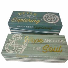 Nautical Paper Keepsake Boxes. Set Of 2. New . Fit All In One Box. See Pics.