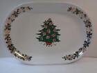 Vtg Wang's Pottery Christmas Holiday Tree Oval Serving Platter 12In X 8.5 Wide