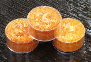 10pk ORANGE CIT RONELLA Natural TEA LIGHT CANDLES 60 hrs/pk Mozzie Bug Off - Picture 1 of 12