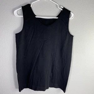 Easywear by Chicos Slinky Knit Tank Cami Shell Top Solid Black SZ 2 US 12 - Picture 1 of 8
