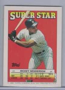 RICKEY HENDERSON 1988 Topps Stickers #297   D8075