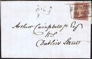 1857 1d Red-Brown IH Fine Strike Charlotte Place Scots Local ls local use - Picture 1 of 2
