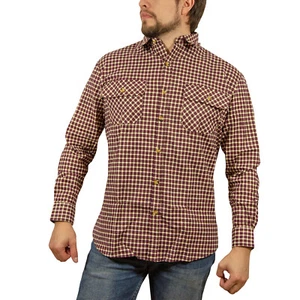 Men's Button up Flannelette Shirt Check 100% Cotton Flannel Vintage - XL - Picture 1 of 5