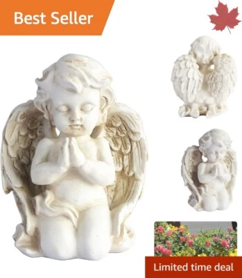 Kneeling Cherub Angel Statue - Inspiring Resin Figurine for Home Garden Decor - Image 1 of 4