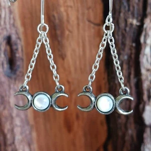 Alchemy Wiccan Moon Earrings - Picture 1 of 4