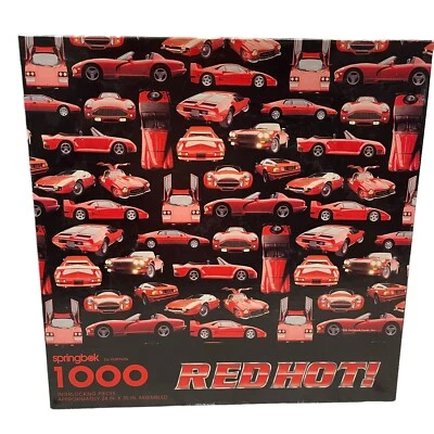 Springbok Puzzle Red Hot Vintage Sports Cars 1000 Piece New 1996 Hallmark - Image 1 of 3