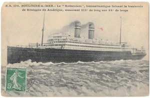 Boulogne sur Mer 62 Le Rotterdam Traversée en Amérique CPA animée écrite ~1910 - Picture 1 of 2