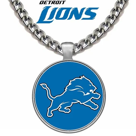 Detroit Lions Mens Womens 24" Stainless Steel Chain Pendant Necklace D5 Cover