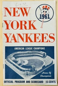 1961 New York Yankees Vs Detroit Tigers Program Scorecard Maris Mantle - Picture 1 of 7