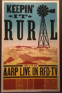 Póster impreso de Hatch Show Keepin' it rural con AARP en vivo en RFD-TV 2017 - Imagen 1 de 1