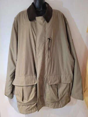 Dockers Stain Defender Jacket Coat XL Zippered Quilted Lined Chore Pockets Beige - Image 1 of 4