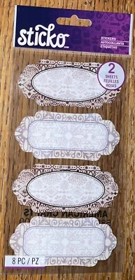 Sticko Med FARMHOUSE FLORAL LABEL Journaling Tags Wedding Scrapbook Stickers - Image 1 of 4