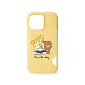 FUNDA OFICIAL LINE FRIENDS MARRÓN DIBUJO MARY AMARILLO CON SOPORTE PARA TARJETAS - Imagen 1 de 4