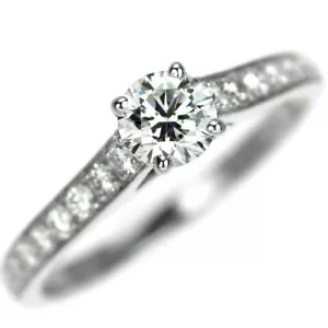 Van Cleef & Arpels Pt950 Diamond Diamond Ring 0.31 CT E VVVS2 VG Romance Solitai - Picture 1 of 6