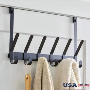 Over Door Hook Rack 6 Double Hooks Towel Robe Organizer Heavy Duty Tool Free New - Picture 1 of 7