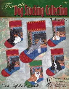 Dog Stocking Counted Cross Stitch Chart Collection by Pegasus Originals - Picture 1 of 1