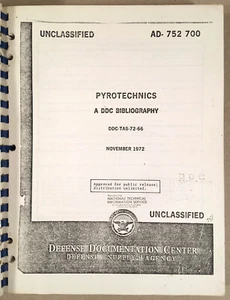 PYROTECHNICS: A DDC BIBLIOGRAPHY, Nov. 1956 - Feb. 1972, NTIS Softcover 200+pgs - Bild 1 von 9