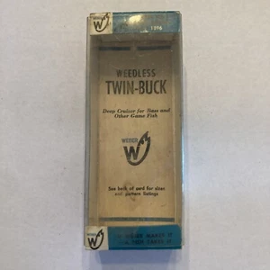 Vintage Weber Seedless Twin-Buck Fishing Lure TK4 3/8 Oz Yellow  Box & Card Only - Picture 1 of 7