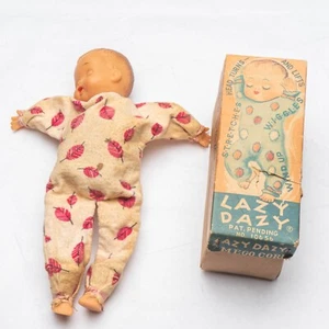 Lazy Dazy Aufzieh Baby Puppe bewegt sich wackelt mit Box Vintage Mego Corp. Japan - Bild 1 von 6