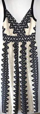 Kate Spade Tag Marked Out Sand Dune Cream Black Lace Midi Women's Size 2 Dress - Image 1 of 4