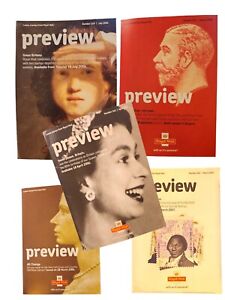 Royal Mail Vtg Stamp Preview Booklet Lot Queen Kings & Great Britons Set Of 6