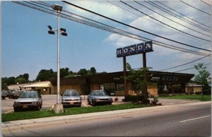 Postal publicitaria de concesionario de automóviles ELWOOD, Nueva York "HUNTINGTON HONDA" años 80 sin usar - Imagen 1 de 2