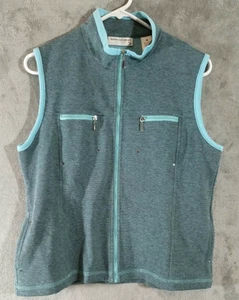 Chaleco Drapers and Damons Mujer Pequeño Medio Azul Claro Bolsillos con Cremallera Informal - Imagen 1 de 6