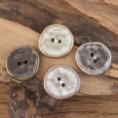 10pcs 2 Holes Metal Button for Suit Coat Jacket Sewing Irregular Metal Button - Image 1 of 4