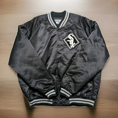 Vintage 90s White Sox Chalk Line Satin Bomber Jacket 2XL -T 28x32 Made In USA  - Image 1 of 4